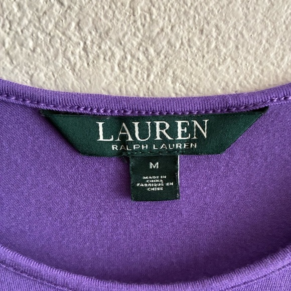 Ralph Lauren Women's Purple Viscose Jersey Knit
Cutout Cold Shoulder Top M - Picture 7 of 11